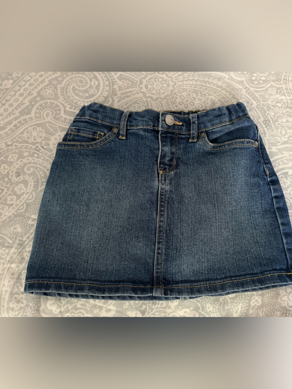 The Children’s Place Blue Denim Mini Skirt with Contrast Topstitching
